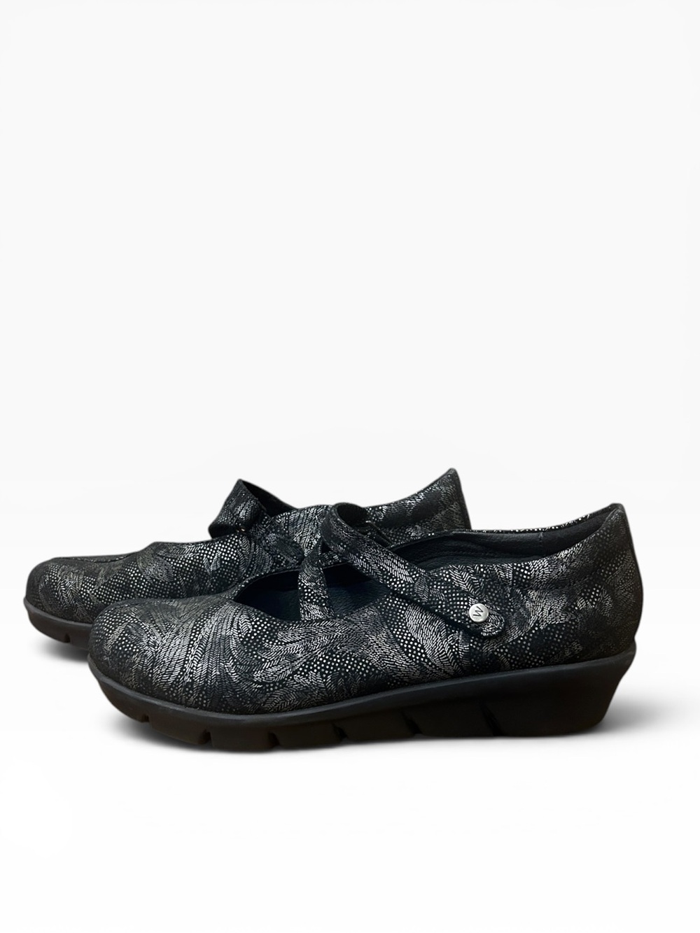 Wolky Z-Strap Mary Jane Black Comfort Nubuck Leather Shoes Size 41